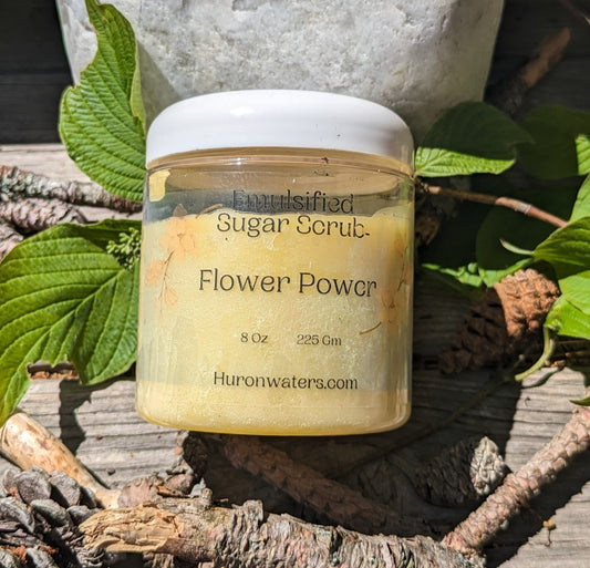 Flower Power Emulsified Sugar Scrub 8oz (